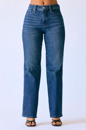 Judy Blue Delaney Petite Straight Tummy Control Classic Jean In Blue