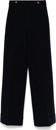 Twinset Elegante Blauwe Broek voor Vrouwen - Dames - Wijde Broeken - Zwart - L - Broeken