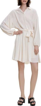 Maje Rialto Embroidered Long Sleeve Shirtdress in Natural at Nordstrom Rack, Size 10 Us / 42 Fr
