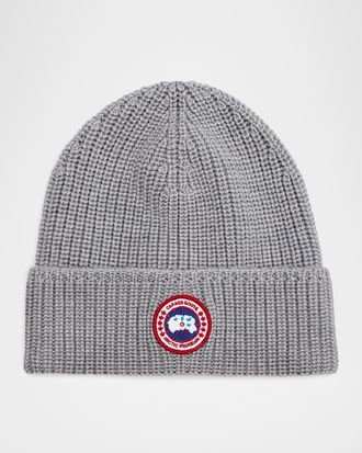 Canada Goose Men & apos;s Arctic Rib-Knit Wool Beanie Hat