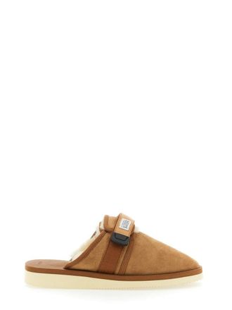 Suicoke Brown Suede Slip-On Loafers