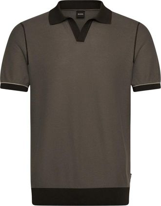 HUGO BOSS Polo shirt van katoenmix - Heren - Polos - Bruin - S - Katoen - Tops
