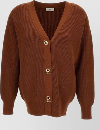 Elisabetta Franchi ribbed v-neck cardigan