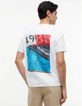 Tommy Hilfiger Mens Tommy Hilfiger Nautical Back Photo Mens T-Shirt - White - Size: 42