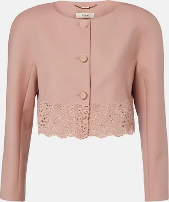 Chlo&eacute; Chlo&eacute; Cropped virgin wool gabardine jacket