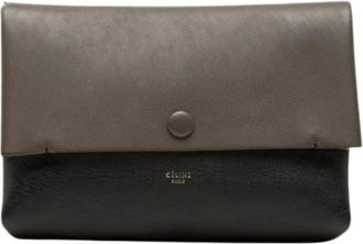 Celine Pre-owned Bicolor Leather Pouch - - Pre-owned - Donna - Marrone - ONE SIZE