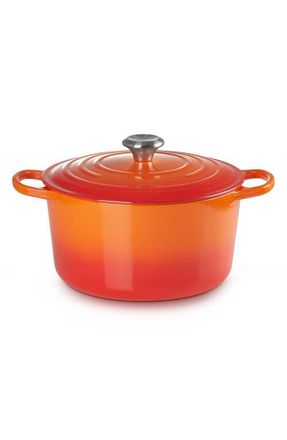 LE CREUSET Signature 6.5-Quart Round Enamel Cast Iron Dutch Oven in Flame at Nordstrom