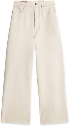 Fortela Jaron Wide-Leg Bull Cotton Trousers in Natural at Nordstrom, Size 27 Eu