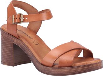 Hush Puppies Georgia Leren Dames Tan Sandalen