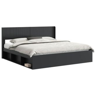 vidaXL Struttura Del Letto Con Stoccaggio E Testata Nero 180 X 200 Cm Vidaxl