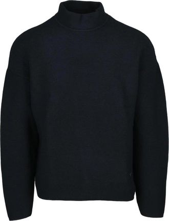 Emporio Armani Wollen Trui - Heren - Coltruien - Zwart - M - Wol - Truien & Vesten