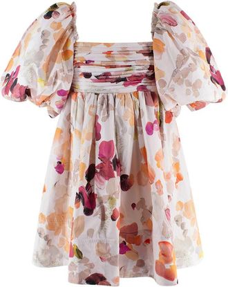 Aje Aje Dassia Puffed-Sleeve Cotton Mini Dress Size S