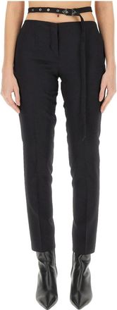 The Attico Cigarette Lange Broek - Dames - Slim Fit Broeken - Zwart - S - Wol - Broeken