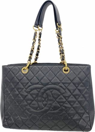 Chanel Black Grained Calfskin Tote Bag (Pre-Owned)
