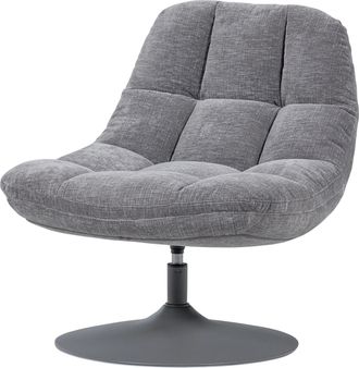 De Eekhoorn Drehbarer Design Sessel Elvi, Chenille Hellgrau