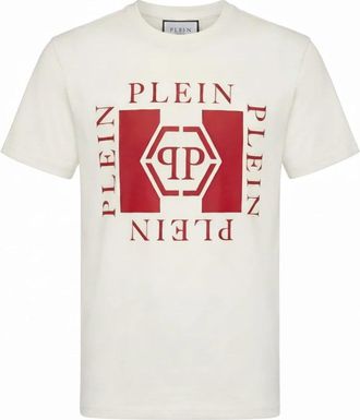 Philipp Plein Jersey T-Shirt Plein PP - Heren - T-shirts - Wit - L - Katoen - Tops