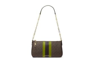 Michael Kors Empire Medium Chain Pouchette Shoulder Womens Handbags Meadow Green, Leather