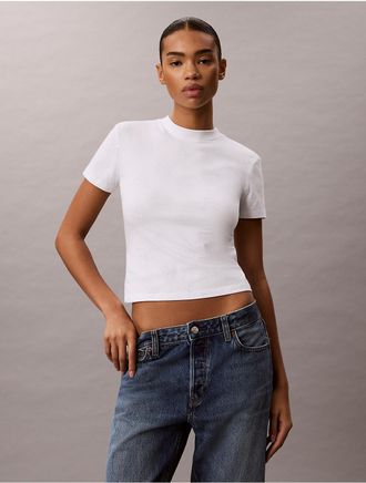 Calvin Klein Jeans Calvin Klein Womens Allover Monogram Slim T-Shirt - White - XL