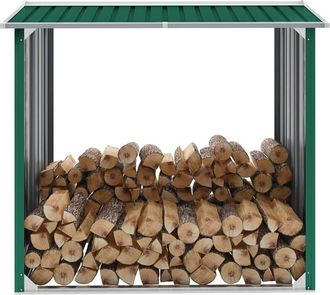 vidaXL Vidaxl - Caseta De Jard&iacute;n Para Le&ntilde;a Acero Galvanizado Verde 172x91x154cm