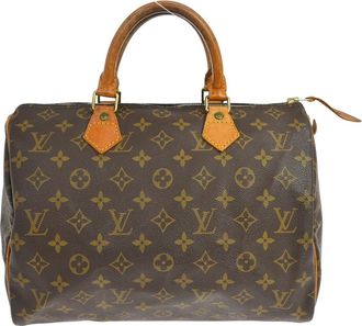 Louis Vuitton Speedy Handbag Monogram Canvas Brown Canvas Handbag (Pre-Owned)