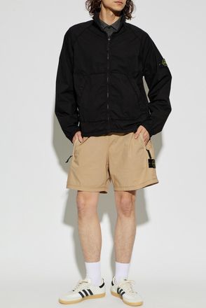 Stone Island Jacket With Logo Patch, Mens, Black