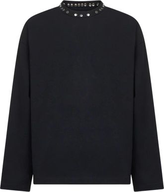 Jil Sander Black Minimalist Studded Cotton T-Shirt