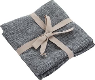 KASANOVA Set 2 tovaglioli 40x40 cm scritta Quotes antracite