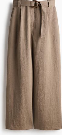 H&M Weite Hose mit G&uuml;rtel - Beige