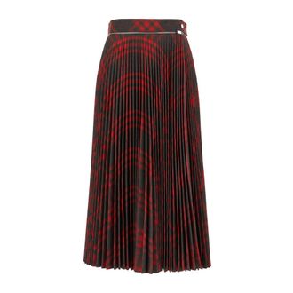 Burberry Midi Skirts, female, Multicolor, Size: 2XS Folded Pleat Check Midi Skirt