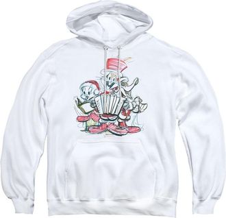 Gildan Looney Tunes Holiday Sketch Adult Pull Over Hoodie / Hooded Sweatshirt