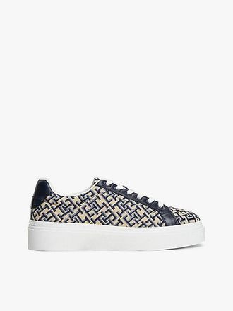 Tommy Hilfiger Zapatillas de tela con plataforma y monogramas