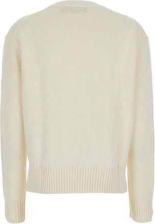 Polo Ralph Lauren Womens Sweater White Cotton Tops Top