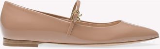 Gianvito Rossi Ribbon Jane Ballerina in Pink Leather at Nordstrom, Size 39.5