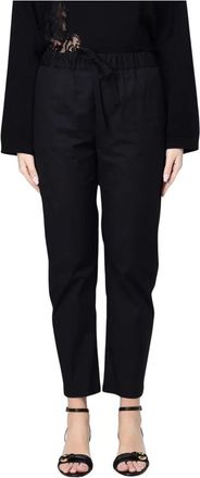 Semicouture Cropped Broeken - Dames - Vrijetijds broeken - Zwart - XS - Katoen - Broeken