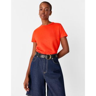 Whistles Posie Double Trim T-Shirt in Red at Nordstrom, Size X-Small Short