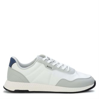 HUGO BOSS Mens Titanium Low Top Trainers in Grey Textile - Size UK 11