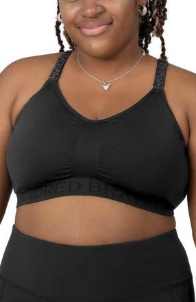 Kindred Bravely Busty Sublime Hands-Free Pumping & Nursing Sports Bra - Sizing Available in E-I Cup in Black at Nordstrom, Size X-Large G