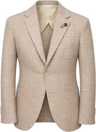 Lardini Geruite Blazer - Heren - Business blazers - Beige - 3XL - Katoen - Kostuums