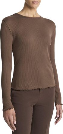 Vince Ruffled Edge Crewneck Top