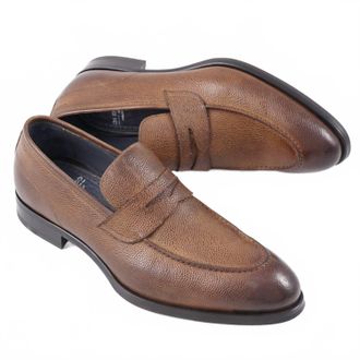 Scarpe di Bianco Mens Brera Penny Loafer In Reverse Sombrero