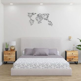 vidaXL Comodini 2pz 40x33x46 cm in Legno Massello di Mango - Vidaxl
