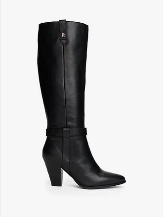 Tommy Hilfiger Leather Pointed Toe Knee-High Boots