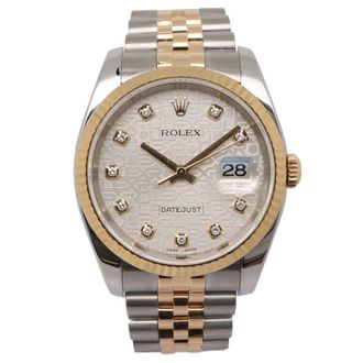 Rolex Pre-owned Rolex Datejust Automatic Chronometer Diamond Silver Dial Mens Watch 116233 SDJ