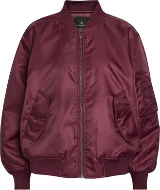 Anine Bing Leon Quilted Bomber Jacket - Dark Red - S (UK8-10 / S)