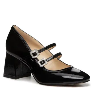 Jessica Simpson Frankey Pumps WomensBlack Patent Block Heel Mary Jane GAL708