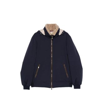 Brunello Cucinelli Shearling-collar Hooded Jacket