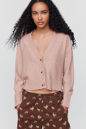 Pilcro Cashmere Wool Cropped Raw Hem Cardigan