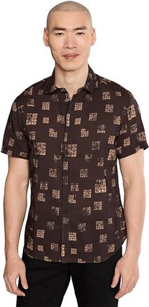 John Varvatos Loren Shirt W690s26 Mens Clothing Espresso : LG, Cotton/Viscose