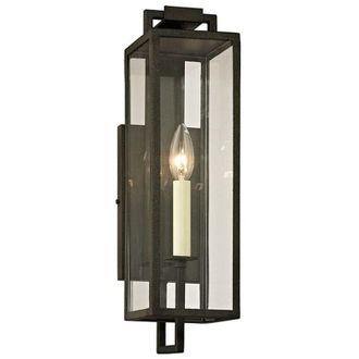 Hudson Valley Lighting Beckham 1 Aplique De Pared Hierro Forjado, Vidrio, Ip44