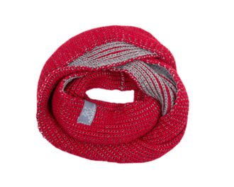 Pickapooh 100% MERINO wool Loop scarf Adult knitted Snood Neck warmer wrap women men Hansen (Red/Grey)